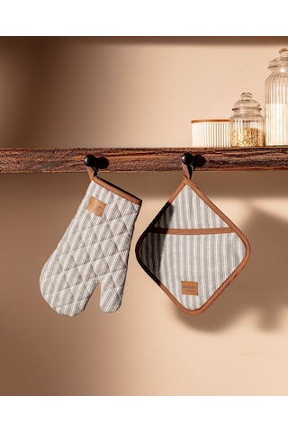 Madame Coco Juste 2'li Mutfak Eldiveni Seti 1keldv0011 Eldiven Seti-gri