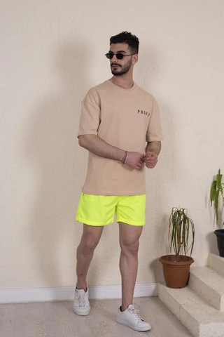 Freedom Store Erkek Deniz Şortu Fermuarlı Cepli File Astarlı - Neon Yeşili Neon Yeşil