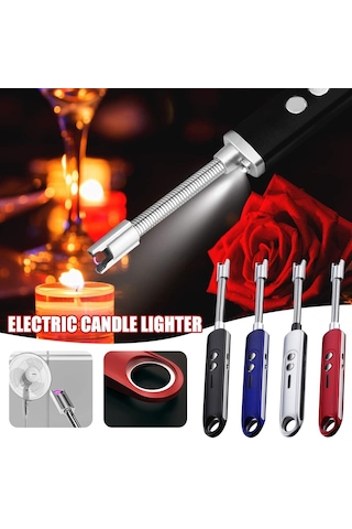 Mum Çakmak Şarjlı Çakmak Elektrikli Çakmak Şarjlı Alevsiz Çok Renkli