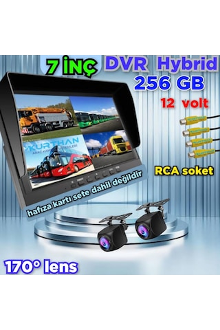 2 Adet 170'' Balık Gözü Lens Geniş Açı Kamera 7 İnç Dvr Monitör