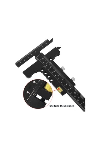 Qingmipy Ahşap İşçiliği İçin Alüminyum T Tipi Kaydırmalı Kalip - Hassas Ölçüm Ve İşaretleme Aracı, Mikro Ayarlı, Siyah