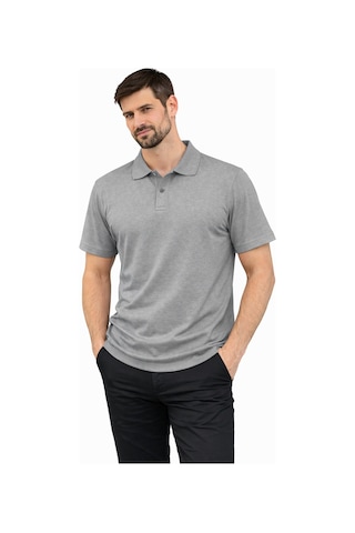Mekaizen Erkek Slim Fit Polo Yaka Tişört Dar Kesim Basic Kısa Kollu Günlük T-shirt Gri