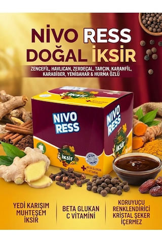 Nivoress İksir Yedi Karışım 30'lu Zencefil, Havlıcan, Zerdeçal, Tarçın, Karanfil, Karabiber...