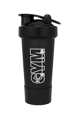 Gym Smart Shaker 550 Ml Ölçekli Ve Sızdırmaz Kapaklı Saklama Hazneli Protein Shaker Siyah