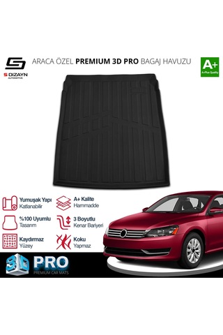 S-dizayn Volkswagen Passat B7 3d Pro Bagaj Havuzu 2010-2015 A+ Kalite