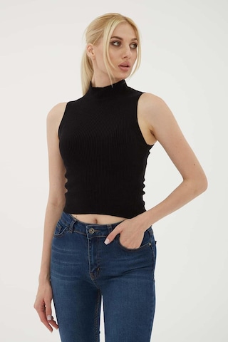 Fashion Friends 23k0064k1 Kadın Yarım Balıkçı Triko Bluz 23K0064K1-R1534 Siyah