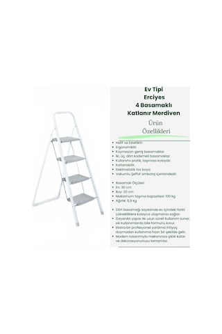 Dual Katlanır Ev Tipi Erciyes 4 Basamaklı Katlanır Merdiven