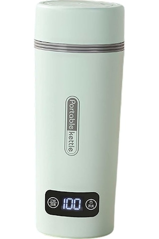 Suntek 350 ML Taşınabilir Otomatik Kapanan Kahve Su Isıtıcısı Yeşil