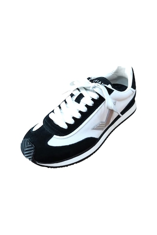 Lufian Gaban Erkek Deri Sneaker Ayakkabı Siyah Beyaz