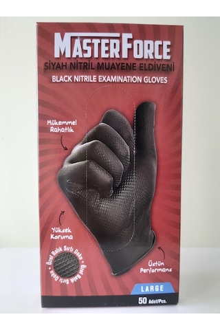 Masterforce Siyah Nitril Kalın Eldiven Large(L) Beden