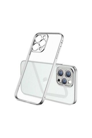 Apple Uyumlu iPhone 13 Pro Kılıf Zore Mat Gbox Kapak Gümüş