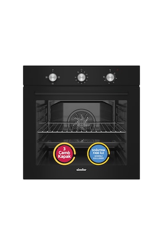 Simfer 4 Fonksiyon Trend Mekanik Siyah Power Turbo 3'lü Ankastre Set (Fırın + Ocak + Davlumbaz)