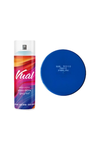 Permolit Vual Akrilik Sprey Boya Mavi Parlak 400 Ml - Ral5010 Mavi