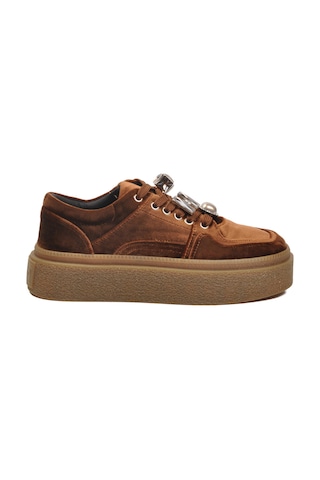 Guja Kahve Nubuk Bağcıklı Yüksek Taban Kadın Sneaker 25k475 Z Kahve
