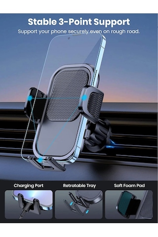 Klipsli Araç Telefon Tutacağı Klima Peteği Araba Telefon Tutacağı