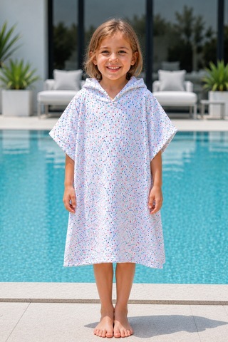 Müslin Çocuk Panço Unisex Model - Bebek & Çocuk Plaj Ve Banyo Panço Beyaz - 886578891 5-8 Yaş
