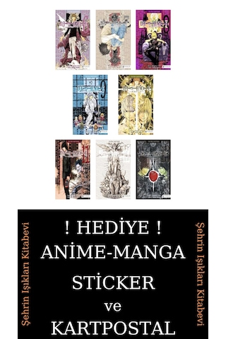 Death Note 6-7-8-9-10-11-12-13 Manga Seti 8 Kitap / Ölüm Defteri / Anime-manga Sticker Ve Kartpostal