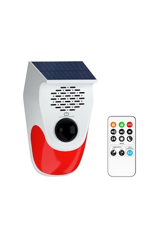 Kumandali Solar Sesli Işikli 120db Alarm Si Stemi