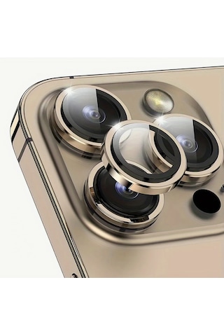 Iphone 14 Pro / 14 Pro Max Uyumlu Kamera Lens Koruyucu Gold