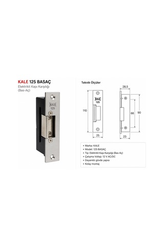 Kale 125 Basaç Kilit Dayanıklı Güvenlik Kilidi