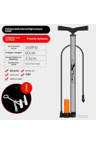 Samdoo Stainless Steel Yüksek Basınçlı El Bombası: Bisiklet, Araba, Elektrikli Araç, Motosiklet, Trisiklet Ve Basketbol Topu İçin Ev Kullanıma Uygun