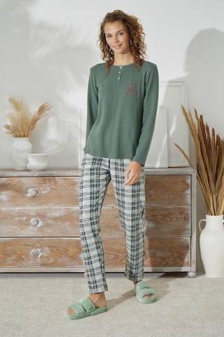 Sevim Kadın Uzun Kol Kalın Yeşil Pijama Takımı C1t5n1o79 001