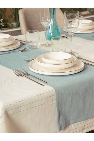 Cotton Box Antique Masa Örtüsü Seti Jasmine Krem 155x220