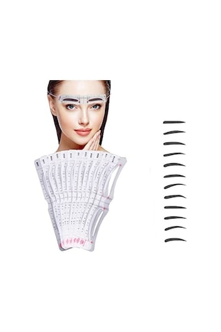 Microblading Kaş Şablonu 12 Farklı Çift Kaş Kalıcı Makyaj Şablon