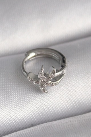 Ceylan Adam 316l Çelik Gümüş Renk Zirkon Taşlı Deniz Yıldızı Model Tragus Piercing Çok Renkli