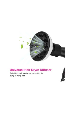 Wezone Saç Kurutma Makinesi Diffüzyoru - Dalgıç Ve Kıvırcık Saçlar İçin Isı Dağıtıcı - Siyah Saç Stili Ataşmanı