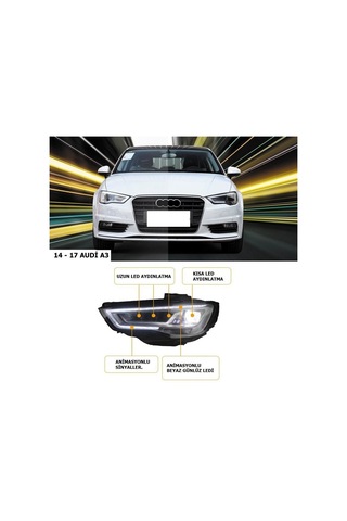 Autogp Audi A3 Ön Far Lambası Facelift Model Ledli Matrix 2013 / 2017 8v Tak Çalıştır