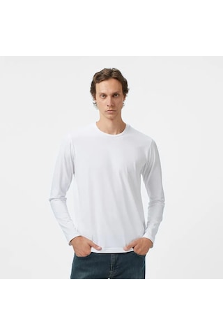 Nautica Classic Fit Erkek Uzun Kollu T-shirt V57007t Beyaz