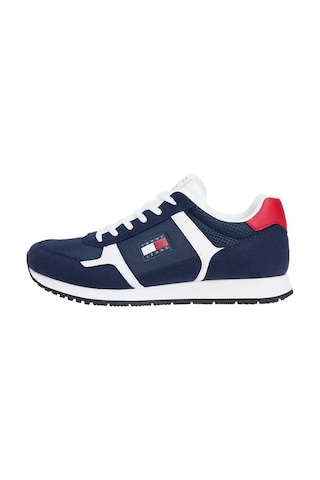 Tommy Hilfiger Erkek Süet Ve File Detaylı Runner Sneaker - Lacivert Dark Night Navy