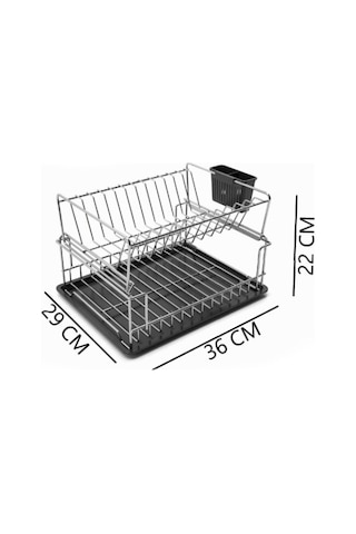 Suntel İki Katlı Modüler Tabaklık Bulaşıklık Mat Siyah