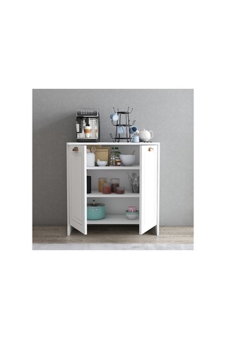 Boyalı Kapaklı Çok Amaçlı Dolap Mdf - Beyaz 2 Kapaklı, Raflı, Şık Ve Modern Tasarım 80x40x82 Cm Beyaz - 799847144 Beyaz
