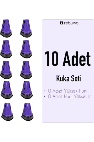 Rebuwo 10 Adet Modüler Kuka Seti Mor
