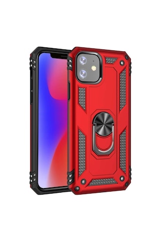 Teknomoda Apple Uyumlu iPhone 11 Kilif Yüzüklü Standli Armor Miknatisli Kapak 400525742