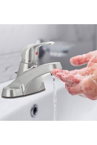 Aqua Vista 30-b410-av-bn Watersense Sertifikalı Banyo Lavabo Bataryası, Fırçalanmış Nikel Tek Kulp