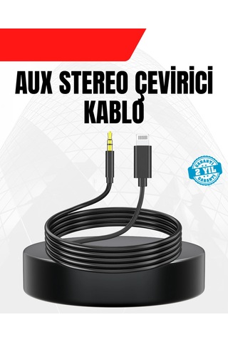 Hubrendy Tekno 1 Metre Lightning To Aux Çevirici Kablo Stereo Ses Yüksek Kalite