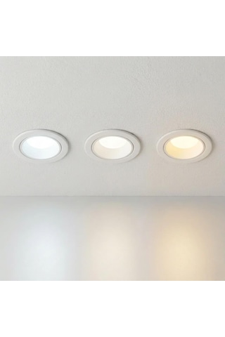 6'li Set 3 Renk Led Gömme Spot 8w Ct-5260 Beyaz Kasa 3200k 4000k 6400k Sıva Altı Yuvarlak Tavan Aydınlatma 110 Diğer