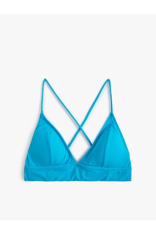 Koton Üçgen Bikini Üstü Basic Turkuaz 4sak10077mm Turkuaz