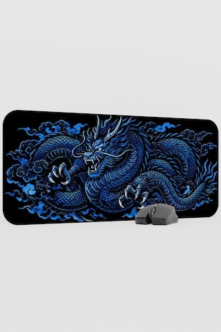 Ejderha Mavi V2 70x30 Xl Gaming Kauçuk Kaymaz Taban Mouse Pad Fare Altlığı
