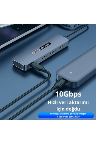 Polham 4in1 Usb Type-c 4 Portlu Usb 3.2 Gen 2 Hub ,10 Gbps Type C Çoğaltıcı, Tüm Sistemler İle Uyumlu