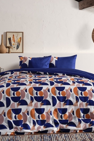 Doqu Home Saten Nevresim Takımı Diego Çift Kişilik - Lacivert Çok Renkli