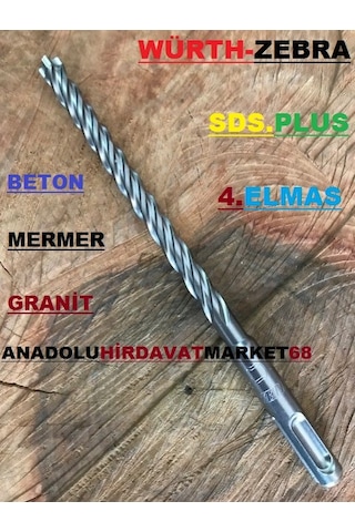 Würth 8*165 Sds Beton Delme Ucu Mermer Granit Delici Uç 4elmas