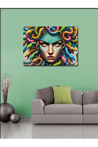 Kanvas Tablo Renkli Medusa Portresi 70cmx100cm