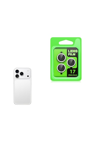 Adige İphone Uyumlu 17 Pro Max Lens Koruyucu Gümüş + Ekran Koruyucu Gümüş