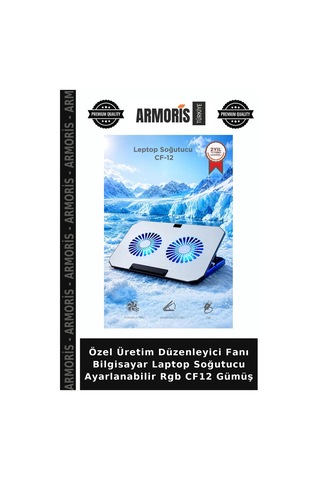 Özel Üretim Düzenleyici Fanı Bilgisayar Laptop Soğutucu Ayarlanabilir Rgb Cf12 Gümüş