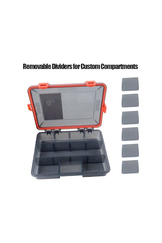 Jeehugo Büyük Boy Kırmızı Balık Tutma Araç Kutusu - Ayarlanabilir Bölmeler, Su Geçirmez, Şeffaf Kapaklı Dayanıklı Pp Malzeme