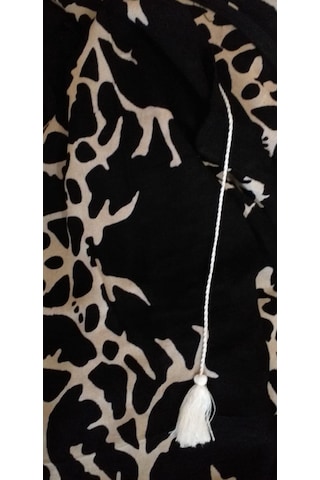 Sunsurf Tokat Taş Baskı Kaftan Pareo Siyah